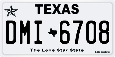TX license plate DMI6708