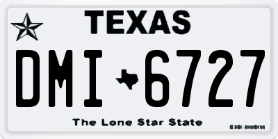 TX license plate DMI6727
