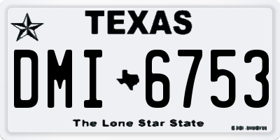 TX license plate DMI6753