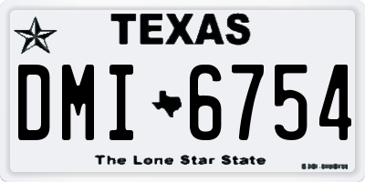TX license plate DMI6754