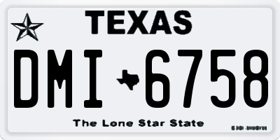 TX license plate DMI6758
