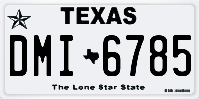 TX license plate DMI6785