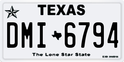 TX license plate DMI6794