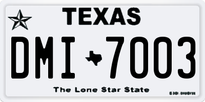 TX license plate DMI7003