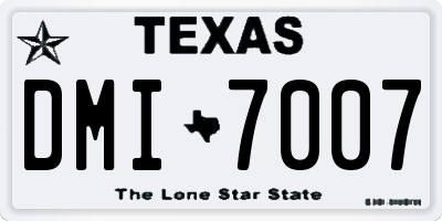 TX license plate DMI7007