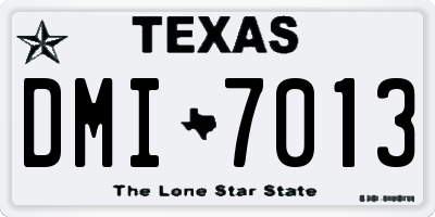 TX license plate DMI7013