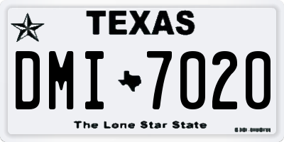 TX license plate DMI7020