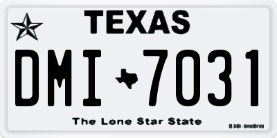 TX license plate DMI7031