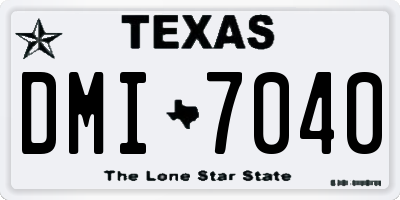 TX license plate DMI7040
