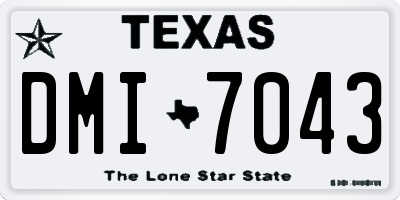 TX license plate DMI7043