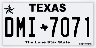 TX license plate DMI7071