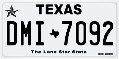 TX license plate DMI7092