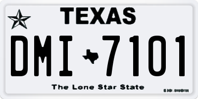 TX license plate DMI7101