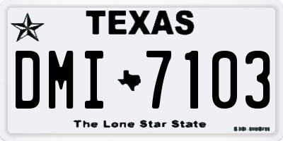 TX license plate DMI7103
