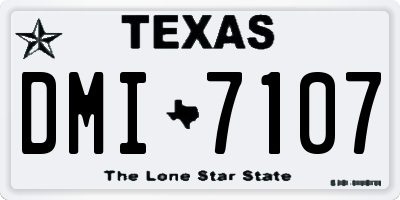 TX license plate DMI7107