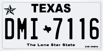 TX license plate DMI7116