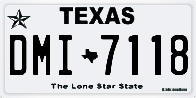 TX license plate DMI7118