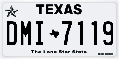 TX license plate DMI7119