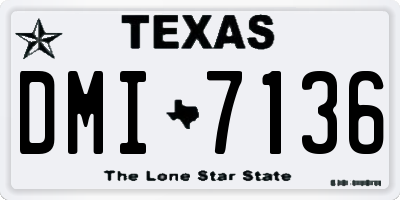 TX license plate DMI7136