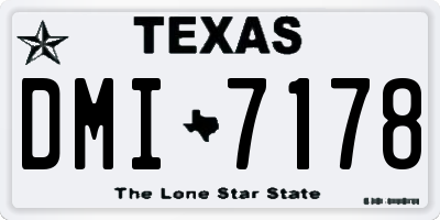 TX license plate DMI7178