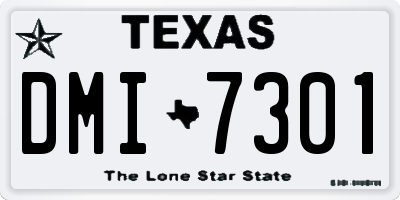 TX license plate DMI7301