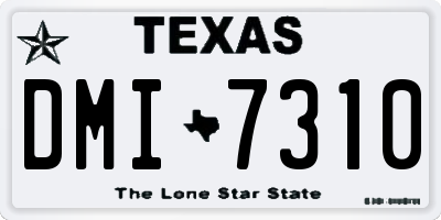 TX license plate DMI7310