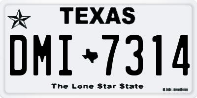 TX license plate DMI7314