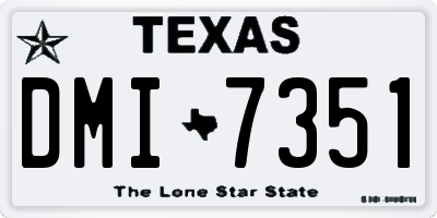 TX license plate DMI7351