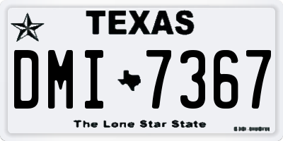 TX license plate DMI7367