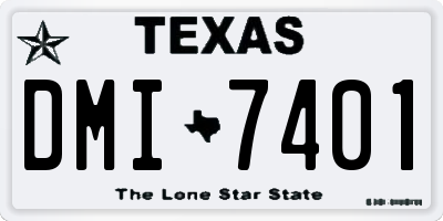TX license plate DMI7401