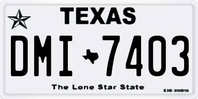 TX license plate DMI7403