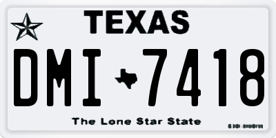 TX license plate DMI7418