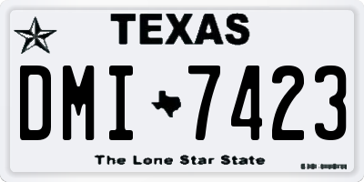 TX license plate DMI7423