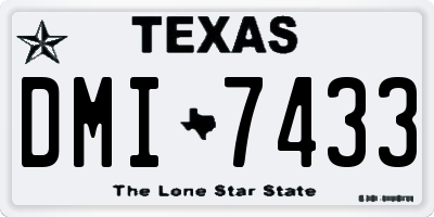 TX license plate DMI7433