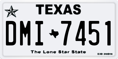 TX license plate DMI7451