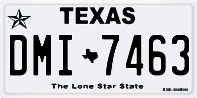 TX license plate DMI7463