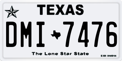 TX license plate DMI7476