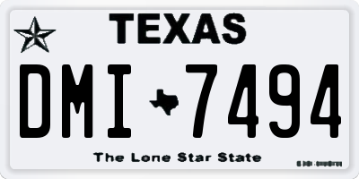 TX license plate DMI7494