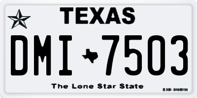 TX license plate DMI7503