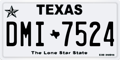 TX license plate DMI7524