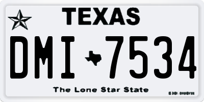 TX license plate DMI7534