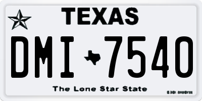 TX license plate DMI7540