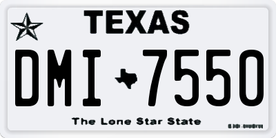 TX license plate DMI7550
