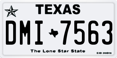 TX license plate DMI7563