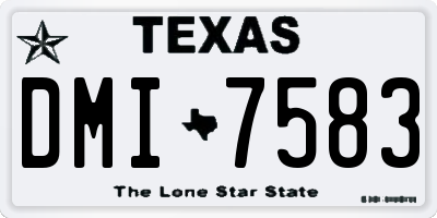 TX license plate DMI7583