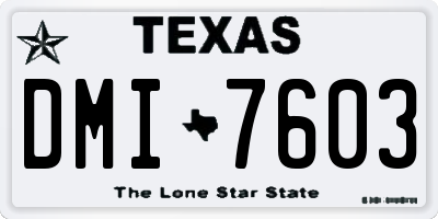 TX license plate DMI7603
