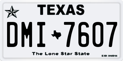 TX license plate DMI7607