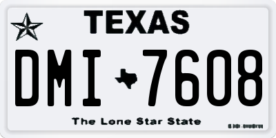 TX license plate DMI7608