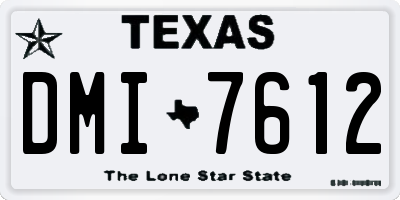 TX license plate DMI7612