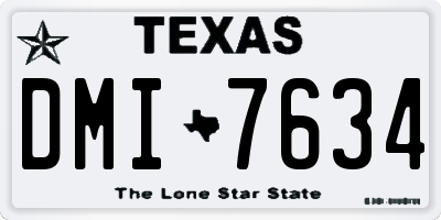 TX license plate DMI7634
